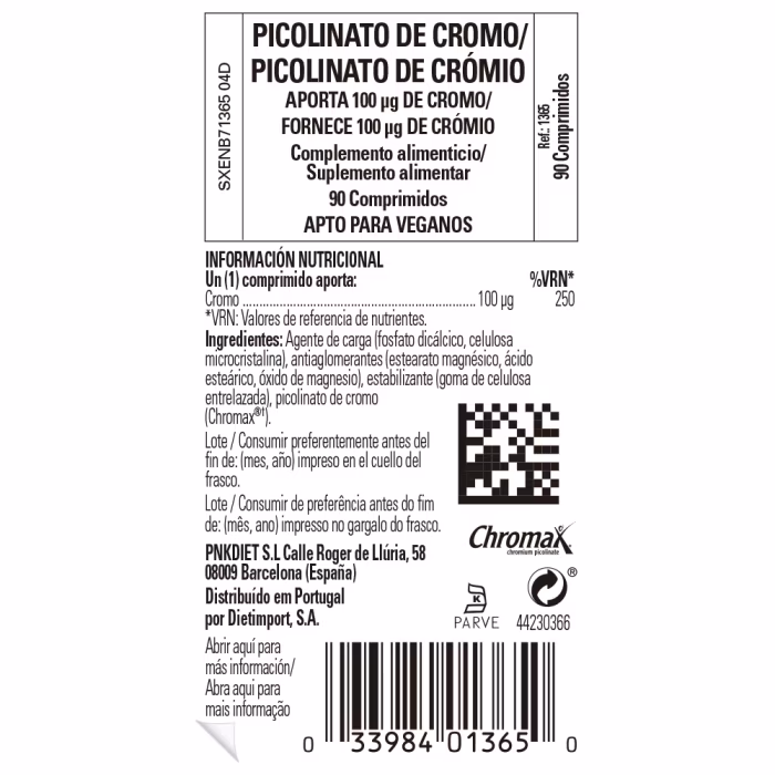 SOLGAR PICOLINATO CROMO 100 MG 90 COMP - Imagen 2