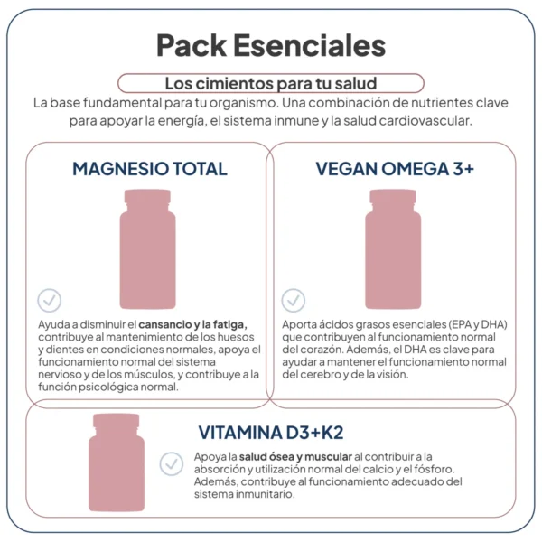 IVB PACK ESENCIALES MAGNESIO VITAMINA D3 K2 VEGAN OMEGA3